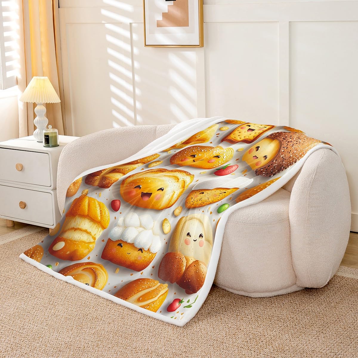 Amazon.com: Bread Throw Blanket,Food Baking and Cooking Theme Bed